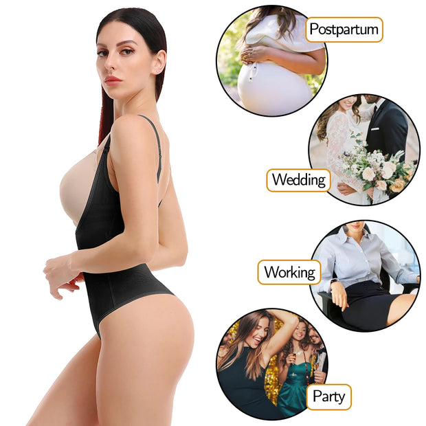 Women Shapewear Bodysuit Thong Panty Body Shaper Waist Trainer Corrective Underwear Tummy Control Shapewear Fajas Colombianas