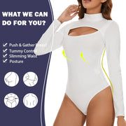 KacyBelle Open Pore Bodysuit: High-Neck Design, Tummy Control & Breathable