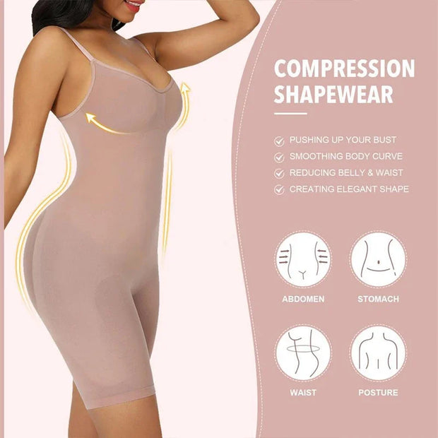 KacyBelle Full Body Shaper: Seamless Bodysuit, Tummy Control & Lift