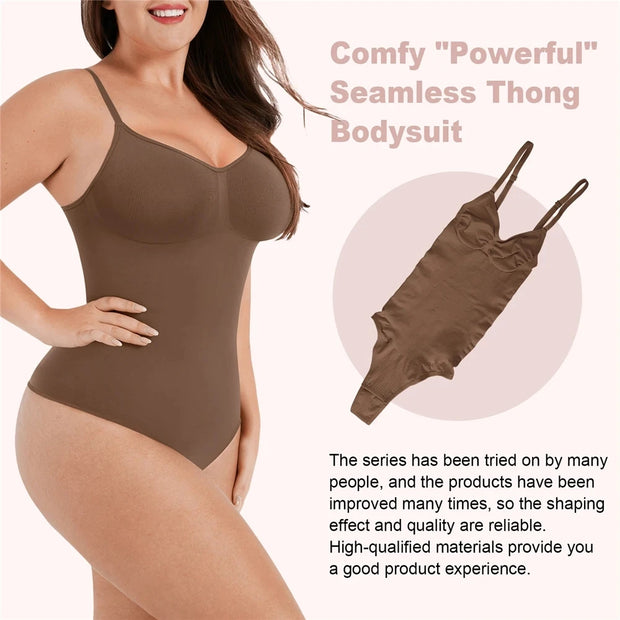 KacyBelle Sculpting Thong Bodysuit: Breathable Comfort, Seamless Tummy Control