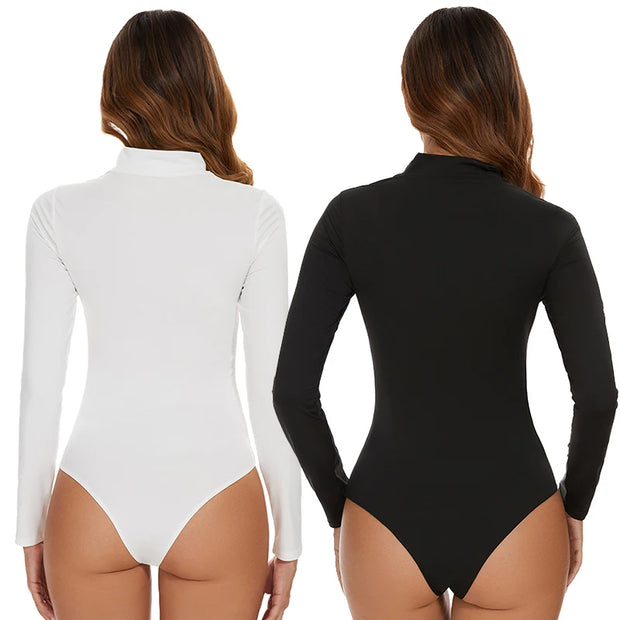 KacyBelle Open Pore Bodysuit: High-Neck Design, Tummy Control & Breathable