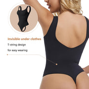 KacyBelle Seamless Thong Bodysuit: Tummy Control, Square Neck Style